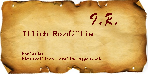 Illich Rozália névjegykártya